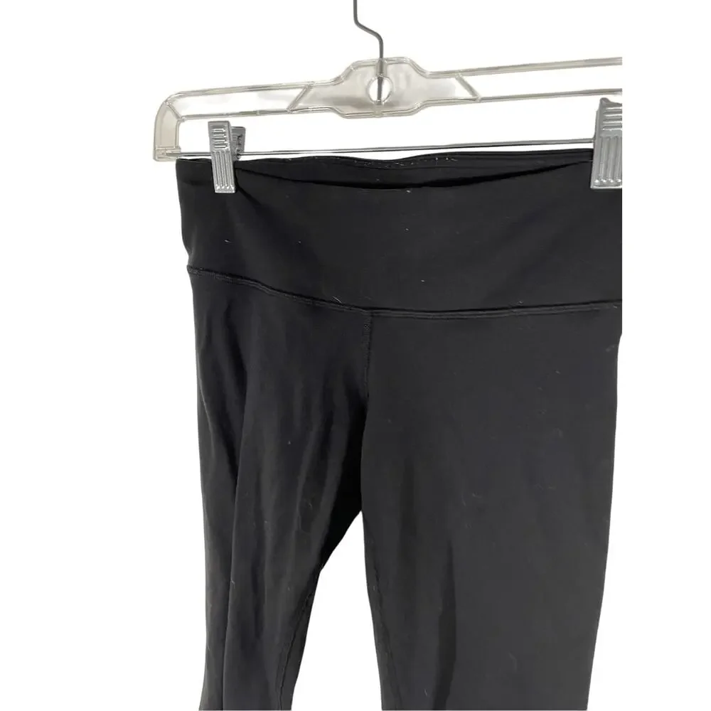 Lululemon Wunder Under Cropped Black Leggings SZ 4 Workout Pilates Gym Active